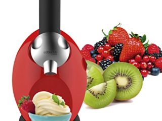 SOGO SS-5245 Heladera, Maquina de helado, Máquina para postres de frutas heladas de 150W, Con Libro de Recetas, Helados Sanos - Color Rojo