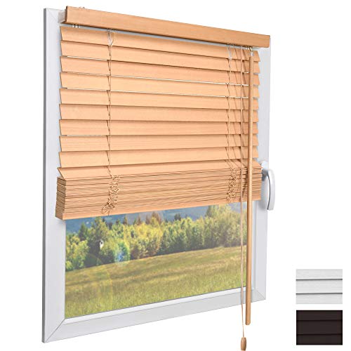 Sol Royal Persiana Veneciana de Madera SolDecor JH3 en Óptica de Roble - 130x160 cm - persiana de Madera sostenible