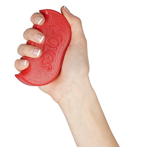 Soles - Ejercitador de Mano y Dedos - Fuerza y ​​Rehabilitación - (Duro) (Sls52R) Rojo