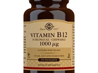 Solgar | Vitamina B12 1000 Mcg (Cianocobalamina) | Energía, Equilibrio Psicológico, Reduce el Cansancio | 250 comprimidos masticables sublinguales | Sabor Cereza Natural