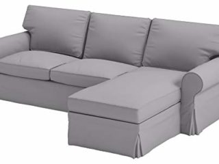 ¡Solo se incluye la funda del sofá! Funda de repuesto para sofá Ektorp de 2 plazas (4 asientos) con chaise longue, de algodón tupido
