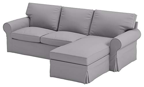 ¡Solo se incluye la funda del sofá! Funda de repuesto para sofá Ektorp de 2 plazas (4 asientos) con chaise longue, de algodón tupido