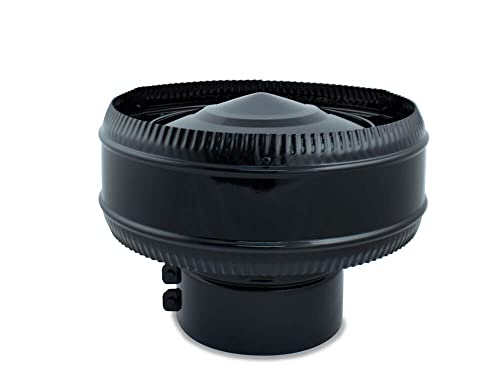 Sombrerete Antirrevocante ajustable en acero negro vitrificado para estufas y chimeneas de leña | Serie lisa - Diámetro 150 mm