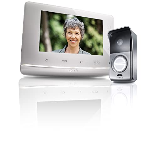 Somfy 2401547 V300-Videoportero con Pantalla de 7 Pulgadas, Blanco y Negro