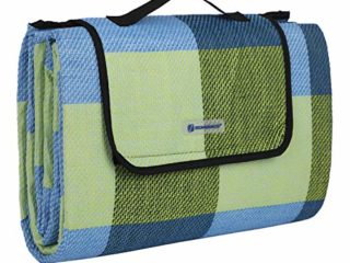 SONGMICS 195 x 150 cm, Manta de Picnic, Alfombra para Camping, Playa, Jardín, Impermeable, Plegable GCM50C