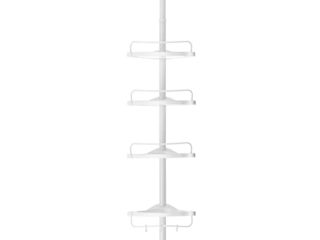 SONGMICS 85-305 cm Estantería esquinera para baño con 4 baldas Estantes para artículos de Ducha Altura Ajustable BCB001A