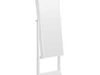 SONGMICS Armario joyero, Espejo joyero, Armario para joyas, Espejo de longitud completa, Idea para regalo, Montaje sencillo, Blanco JJC69WT