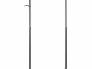 SONGMICS Perchero con Barra para colgar ropa, con Ruedas y Ganchos (Altura Ajustable Entre 97 y 165 cm) Gris LLR01G