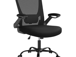 SONGMICS Silla Malla Ergonómica, Silla Oficina con Soporte Lumbar, Silla Giratoria con Apoyabrazos Ajustables, Silla Escritorio Ergonomica para Personas Sedentarias, Silla Estudio, OBN37BK
