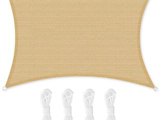 SONGMICS Toldo Exterior Terraza 3 x 4 m, Resistente HDPE, Protección UV 85%, Resistente a Intemperie, para Patio Jardín, Terraza, Camping, Cóncavo, Amarillo Arena GSS34EYV1