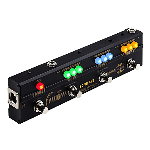SONICAKE Multiefectos pedal de Guitarra acustica Sonic Wood Preamp Chorus Delay Reverb Pedal de efecto con salida XLR