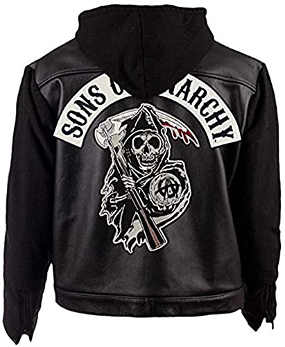 Sons of Anarchy Highway - Chaleco de piel sintética con capucha y chaleco Jax Teller Charlie Hunnam