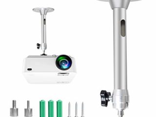 Soporte de pared para proyector mini compatible con QKK, DR.J, DBPOWER, Anker, Vankyo, AAXA, PVO, Artlii, LoongSon, APEMAN y mayoría (175 mm, plateado)
