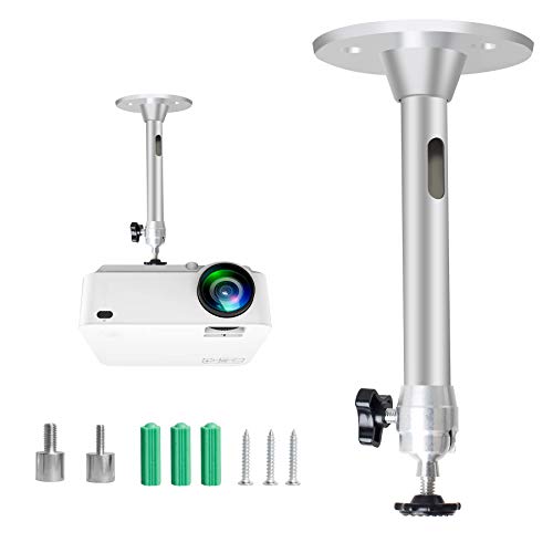Soporte de pared para proyector mini compatible con QKK, DR.J, DBPOWER, Anker, Vankyo, AAXA, PVO, Artlii, LoongSon, APEMAN y mayoría (175 mm, plateado)