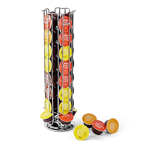 Soportes para Cápsulas de Café 32 Dolce Gusto, 17" Dispensador Capsulas Dolce Gusto Almacenamiento de Cápsulas de Café, estante giratorio de torre de cápsulas de café, Base antideslizante