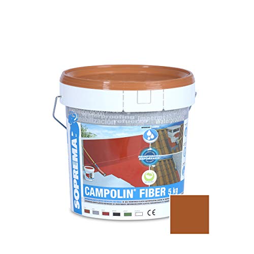 SOPREMA CAMPOLIN FIBER 5 KG TEJA Impermeabilizante de Caucho acrílico Armado con Fibras