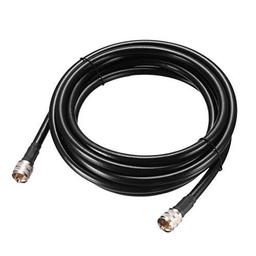 sourcing map Cable de puente coaxial UHF macho PL-259 a UHF macho PL-259 de baja pérdida RG213 de 3,66 m