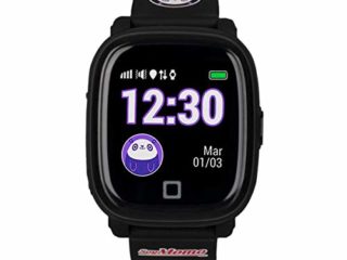 SoyMomo Space H2O - reloj inteligente seguro para niños, GPS, historial de posiciones, llamadas, mensajes de texto y voz, botón SOS, cuenta pasos, bloqueo a desconocidos, resistencia agua IP67 (Negro)
