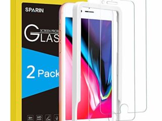 SPARIN 2 Pack Protector de Pantalla Compatible con iPhone 7 Plus/iPhone 8 Plus, Cristal Templado Compatible con iPhone 7/8 Plus, Vidrio Templado con marco de alineación, alta definición