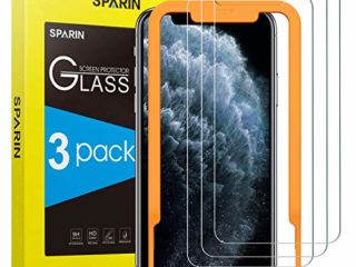 SPARIN [3-Pack] Protector Pantalla iPhone 11 Pro/XS/X Cristal Templado iPhone 11 Pro/XS/X, Vidrio Templado Protector de Pantalla con [2.5d Borde redondo] [9H Dureza] [Alta Definicion]