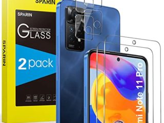 SPARIN Protector de Pantalla Para Xiaomi Redmi Note 11 Pro 5G/4G 6.67 Pulgadas, 2 Cristal Templado con 2 Protector de Lente de Cámara, 9H Dureté