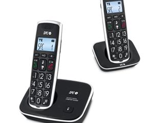 SPC Comfort Kaiser – Teléfono Fijo inalámbrico DÚO para Mayores con Teclas y Números tamaño XL, Sonido Extramplificado, 2 Memorias Directas, Agenda y Manos Libres