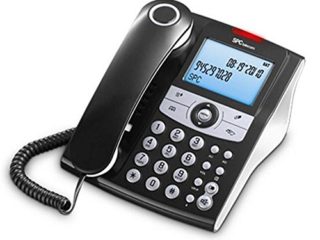 SPC Elegance ID teléfono fijo con agenda de 70 nombres y números, memorias directas y posibilidad de funcionar sin pilas