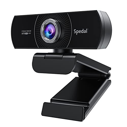 Spedal Webcam 1080p 60fps Full HD Cámara Web con Micrófono para Escritorio Webcam Portátil para PC Webcam USB para Video Chat y Grabación Compatible con Windows Mac Plug and Play