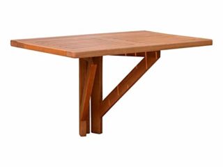 Spetebo - Mesa de balcón plegable de madera de eucalipto (60 x 40 cm)
