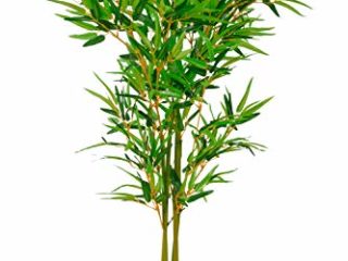 Spetebo Planta artificial de bambú en maceta, 115 cm, planta decorativa de interior, árbol artificial