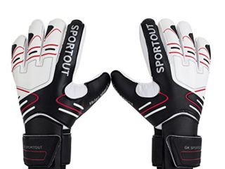 Sportout Iños y Adolescentes,Adultos Guantes de Portero de Futbol,Proporciona un Agarre Poderoso,Protege tus Dedos de lesiones,Antideslizante, Material de Látex Excelente