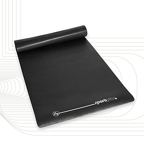 SportPlus Esterilla de Protección de Suelo para Bicicletas Estáticas/Cintas de Correr, Negro, aprox. 200 x 90 cm