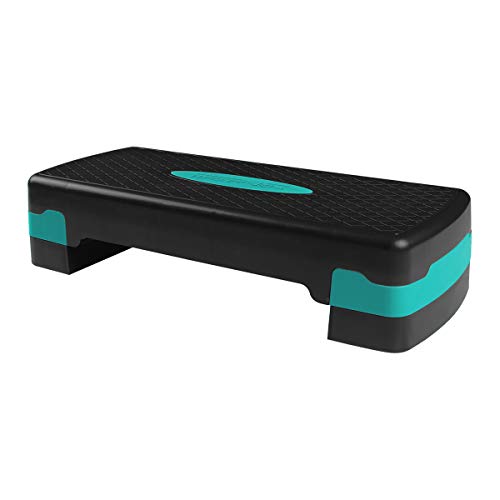 SportVida Tabla acolchada para aeróbic – Stepper para entrenamiento en casa – Stepper Fitness – Aparatos de fitness para gimnasio – Step Bench altura regulable – muchas variantes (turquesa 2 alturas)