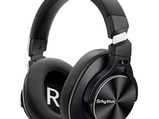 Srhythm NC75 Pro Auriculares Inalámbricos con Cancelación Activa de Ruido Bluetooth 5.0 - Micrófono, Carga Rápida, Hi-Fi, 40+ horas de Reproducción (Negro)