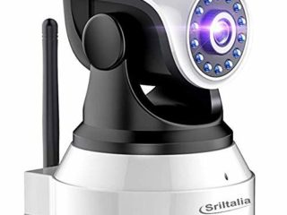 SrItalia Ultima versión SP017 Cámara WiFi interior de vigilancia 1080P inalámbrica IP cámara, objetivos giratorios, audio bidireccional, modo noche a infrarrojos, compatible con iOS Android PC