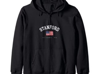 Stanford CA Bandera Americana Retro Nombre de la ciudad de Estados Unidos Sudadera con Capucha