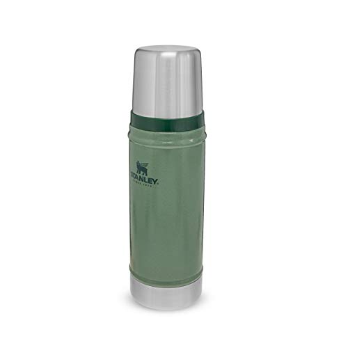 Stanley Classic Legendary Botella Termica 0.47L / 16OZ Hammertone Green – Termo Cafe - Cantimplora Acero Inoxidable - Sin BPA - Mantiene Frío o Calor 15 Horas - Apto Para Lavavajillas