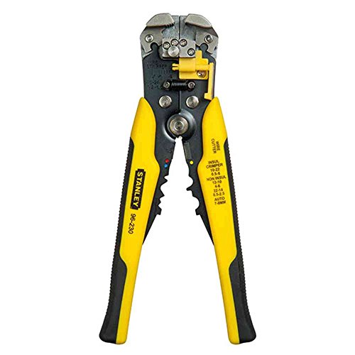 STANLEY FMHT0-96230 - Alicate Pelacables Automático Fatmax 20.3 cm, Mango ergonómico, Muelle de retorno, Rueda de sujeción, Apertura de mordaza de 0.2 a 6 mm² con Longitud de 6 a 18 mm, Negro/Amarillo