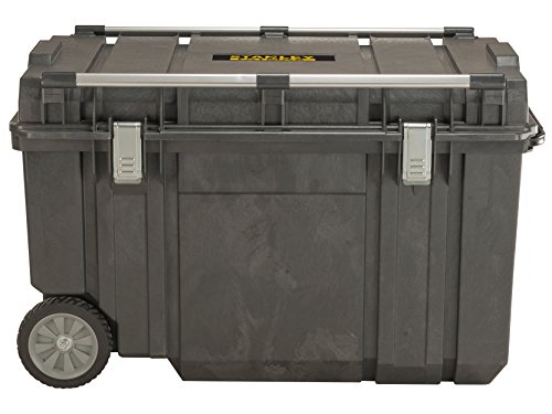 STANLEY FMST1-75531 - Arcón de transporte 240L Fatmax, Rieles de aluminio en la tapa, Ruedas de gran diámetro, Asa telescópica