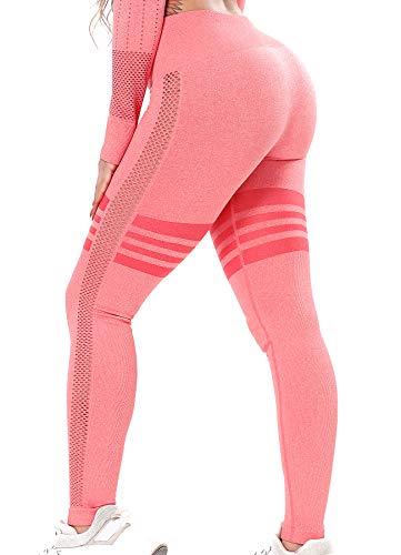 STARBILD Leggings para Mujer para Levantamiento de glúteos vitales Pantalones de compresión para Correr, Yoga, sin Costuras Adelgazamiento #B-Rosa Medium