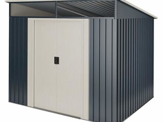 Stark Cobertizo Jardin, caseta Metalica Gris Antracita 2,3m2-121x195x196cm Garantia 10 años