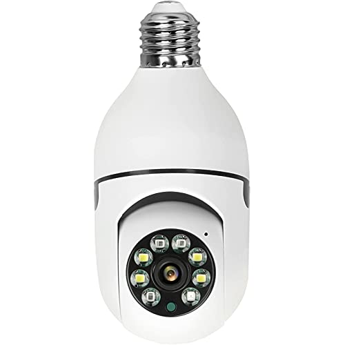 STARMOON Cámara de bombilla E27,Cámara de seguridad inalámbrica Tuya 2MP,Cámara IP WiFi 1080P con visión nocturna,Audio bidireccional,Alarma de detección de movimiento