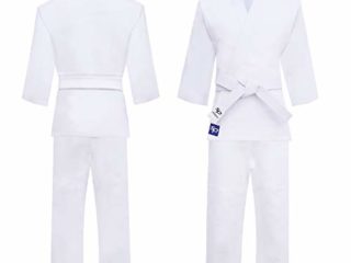Starpro Judogi 250 Gramos | Algodón de Primera Calidad | Blanco | Judogi Profesional para Entrenamiento y competición | Hombres Mujeres y Niños | 100-170 cm | Incluye cinturón Blanco Gratis