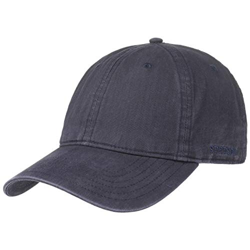Stetson Ducor Sun Guard Fullcap Hombre - Gorra de béisbol de algodón ecológico (sostenible) - Primavera/Verano - con protección Solar UV 40+ - Look Lavado a Piedra - Azul M (56-57 cm)