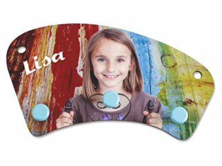 Sticker Design Shop Perchero de pared infantil con nombre impreso personalizable, personalizable, personalizable, con foto, motivos, texto