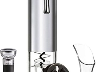 Stone TH Sacacorchos Eléctrico, Recargable Abridor de Vino Automatico Profesional con Cortacapsulas Botella, Vertedor de Vino, Tapón de Vino de Vacío