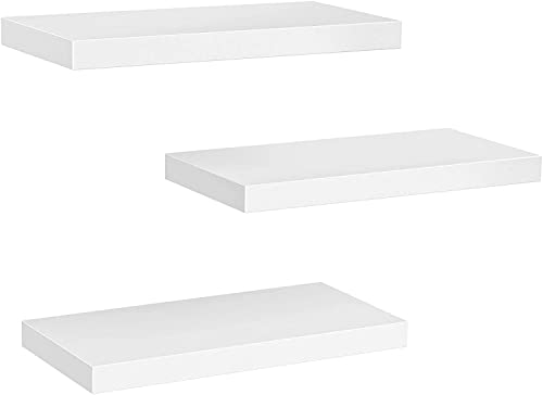 STOREMIC Estanteria Pared, Baldas Pared Blanca 38cm de 3 Niveles, Estante Decorativo fácil de Instalar, Ideal para Dormitorio, Baño, Oficina en casa, Sala de Estar