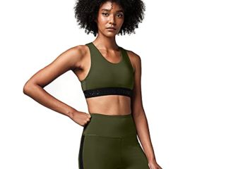 STRONG by Zumba Strong ID Active Fitness Women Sports Bra Activewear High Impact Workout Tops, Moss Jacquard, XS Women's
