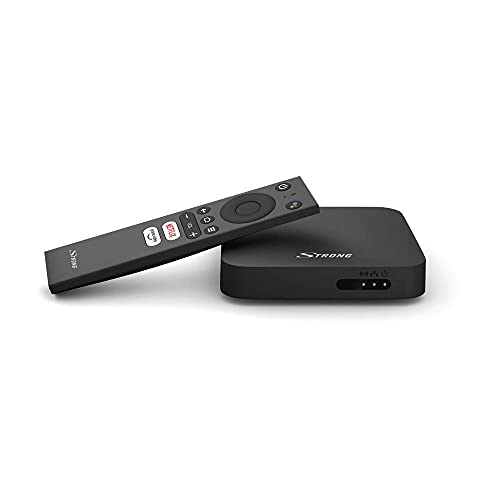 Strong Leap-S1 Android TV box ultra HD 4K - Receptor de Android y OTT, acceso directo a Google Playstore, streaming de vídeo, Bluetooth, asistente vocal Google, SPDIF óptico, puerto USB 3.0, negro