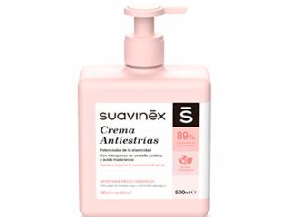 SUAVINEX Crema Embarazo Antiestrías Para Embarazadas, Previene Estrías y Potencia Elasticidad, Apta Para Pieles Sensibles con Olor, Blanco, 500 Mililitros